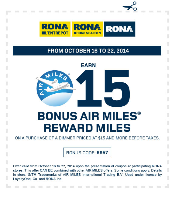 Rona discount coupons