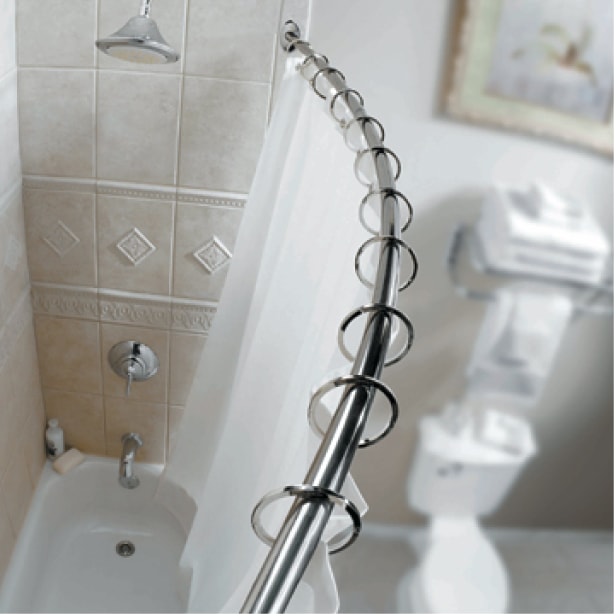 Shower rods and curtains