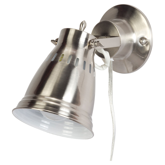 1-Light Pivoting-Shade Wall Sconce - Brushed Steel RONA