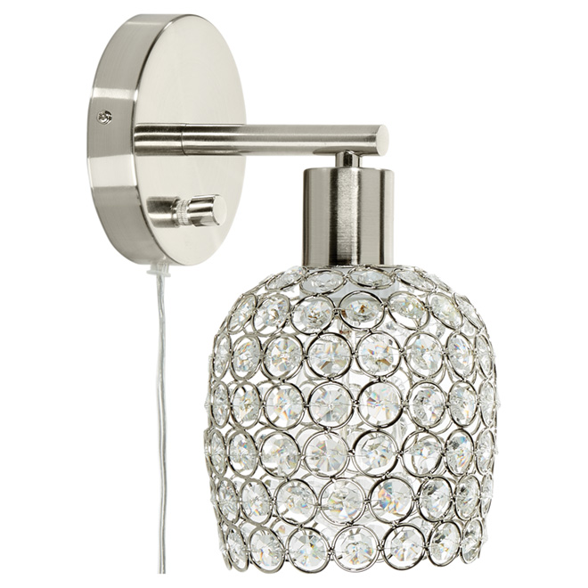 1-Light Wall Sconce with Crystal Shade RONA