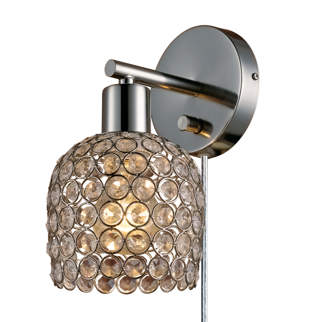 1-Light Wall Sconce with Crystal Shade RONA
