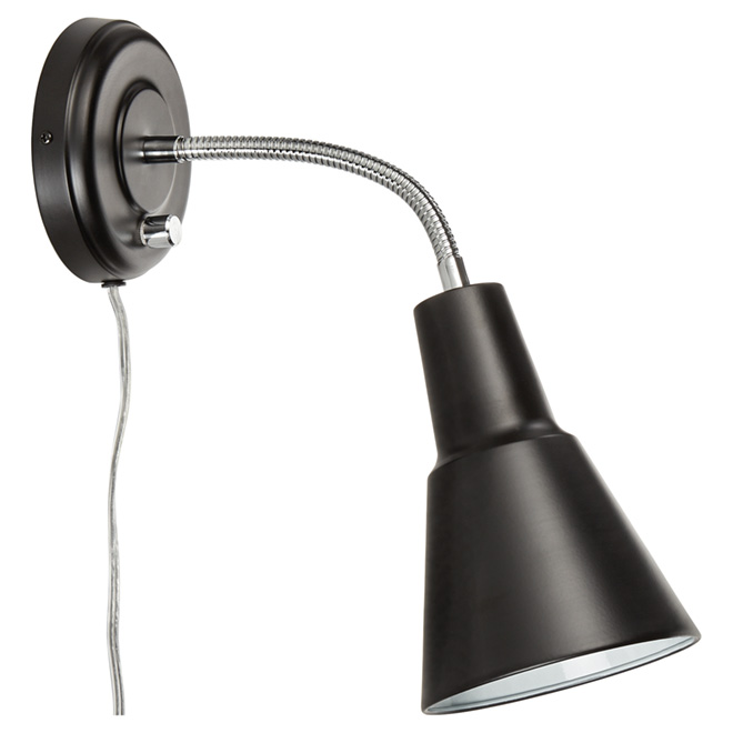 1-Light Flexible-Arm Wall Sconce - Black RONA