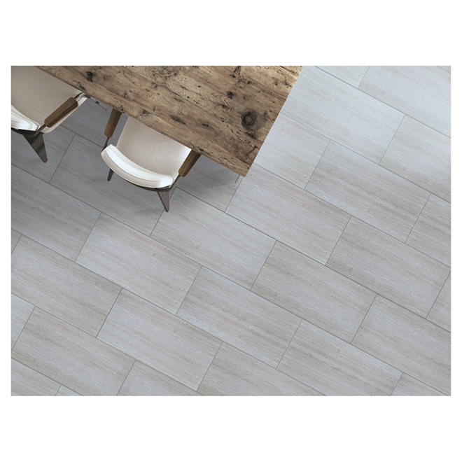 Tuiles de porcelaine pour plancher, basalte, gris, 16 pi²  RONA