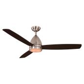 Ventilateur de plafond, nickel brossé, lumière à DEL, 52''