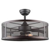 Ventilateur de plafond, 3 ampoules 60 W, bronze huilé