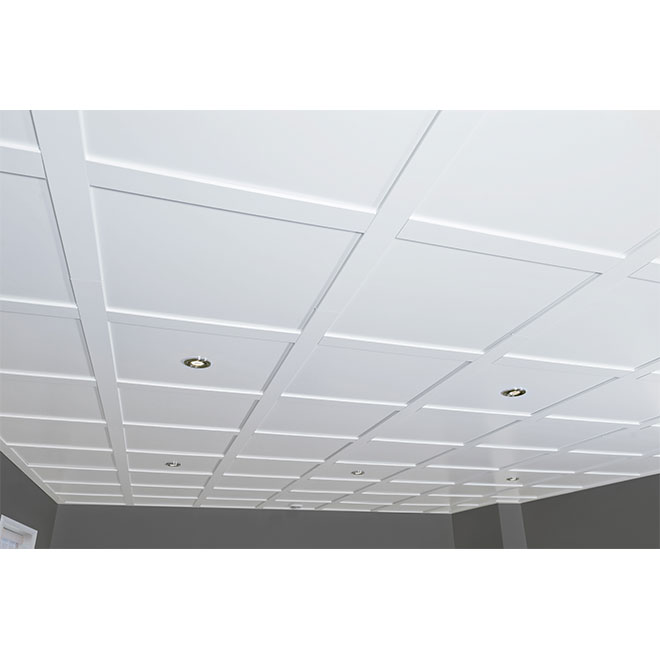 Embassy Ceiling tile 24" x 24" White RONA
