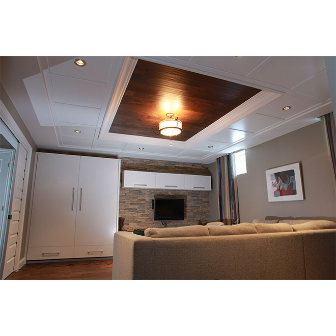 Embassy Ceiling tile 24" x 24" White RONA