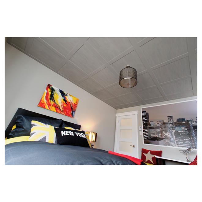 Embassy Ceiling Tiles 24" x 24" Grey RONA