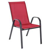 Stackable Patio Dining Chair - Curved Armrests - Red