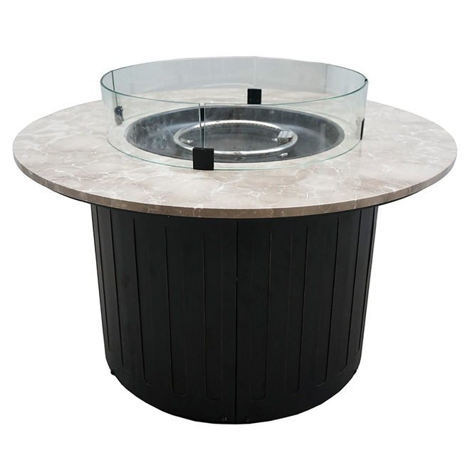 Foyer extérieur au propane, acier/marbre, rond, 40" RONA