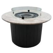 Foyer extérieur au propane, acier/marbre, rond, 40