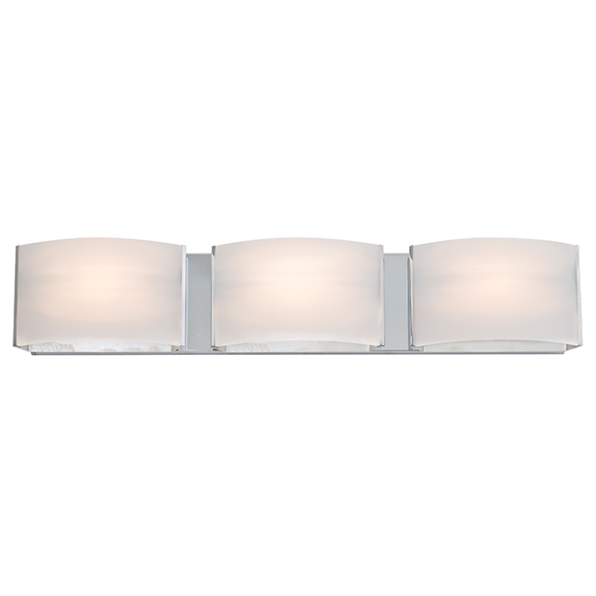 3-Light Wall Sconce - Glass/Metal - Chrome RONA