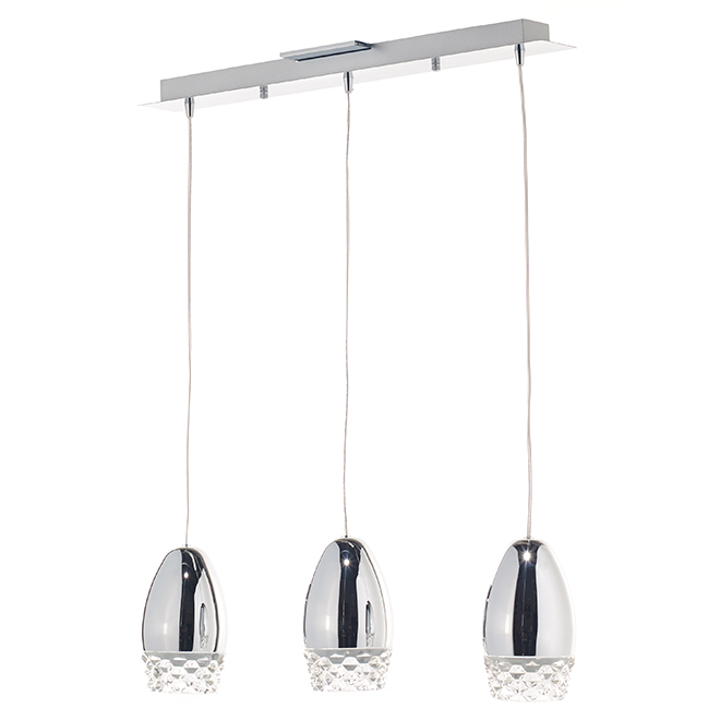 Pendant Light 3 Lights Pinwheel Chrome/Crystal RONA