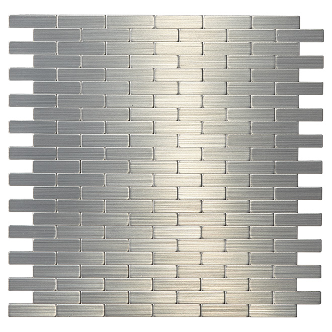 Self-Adhesive Metal Tile - Bricky S2 - Stainless Steel | RONA