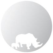 Rounded rhinoceros mirror