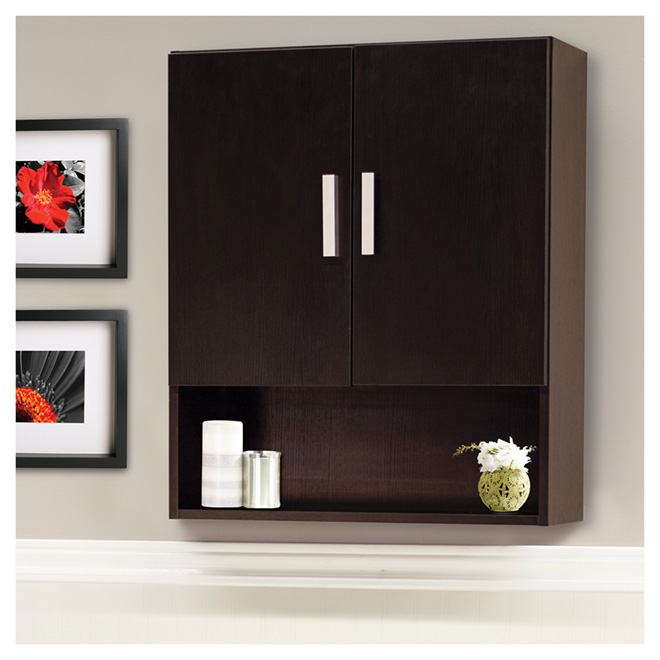 Armoire de rangement murale «Sutton» 24 po Espresso RONA