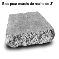 Bloc pour murets de moins de 3'