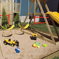 Play structure including a sand box