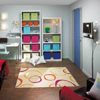 Choose low-maintenance floor coverings such as wood