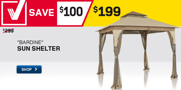 Save $100 on "Bardine" sun shelter