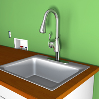 Install faucet and utility sink