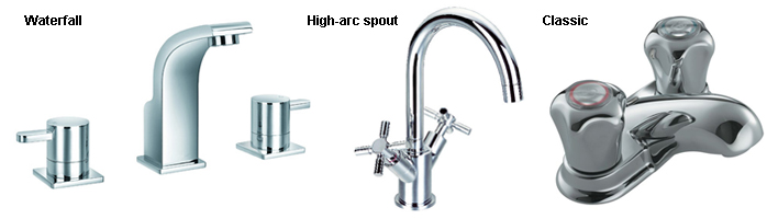 Various types of faucet handles