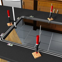 Clamp the stop blocks