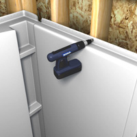 Secure the top panels to the studs