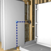 Mark location of the plumbing fixtures