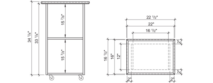 Service cart Elevation Plan