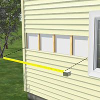 Use a tape mesure for the length of the area to be replaced.