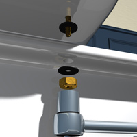 Install the tank bolts with a ratchet wrench using even pressure on both sides.