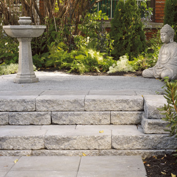Steps made of imitation stone paving blocks