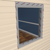 Cover the sill and studs with self-adhesive flashing.