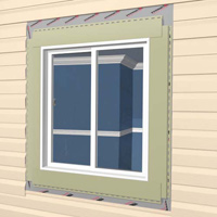 Nail in the mouldings for the vinyl cladding