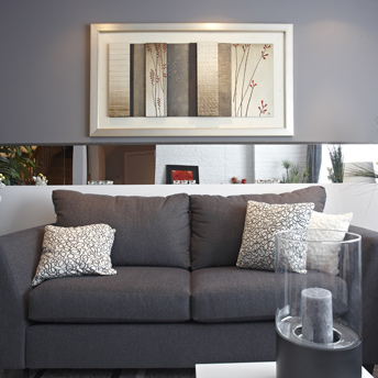 Light-grey purple living room