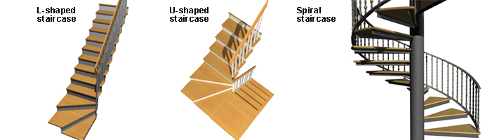 Escalier en &laquo; L &raquo;, en &laquo; U &raquo; ou en spirale