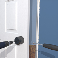 Drill the latch hole and cut the recess for the strike plate