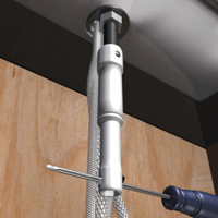Install washer and nuts