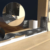 Cover the threshold with flexible waterproof flashing. 