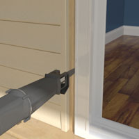 Cut around the edges of the door casing.