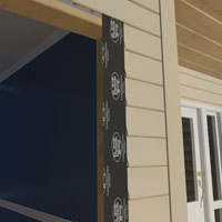 Apply self-adhesive flashing around the sides of the door.