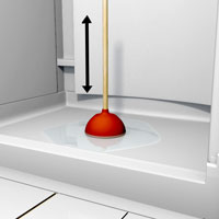 Use a plunger to unclog the drain
