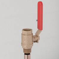 Connect a shutoff valve to the cold water supply pipe.