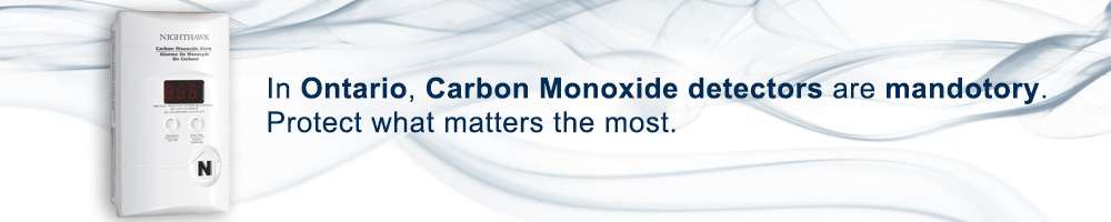 In Ontario, Carbon Monoxide detectors are mandatory