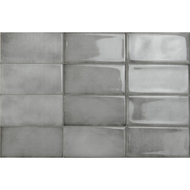 Grey rectangular wall tiles