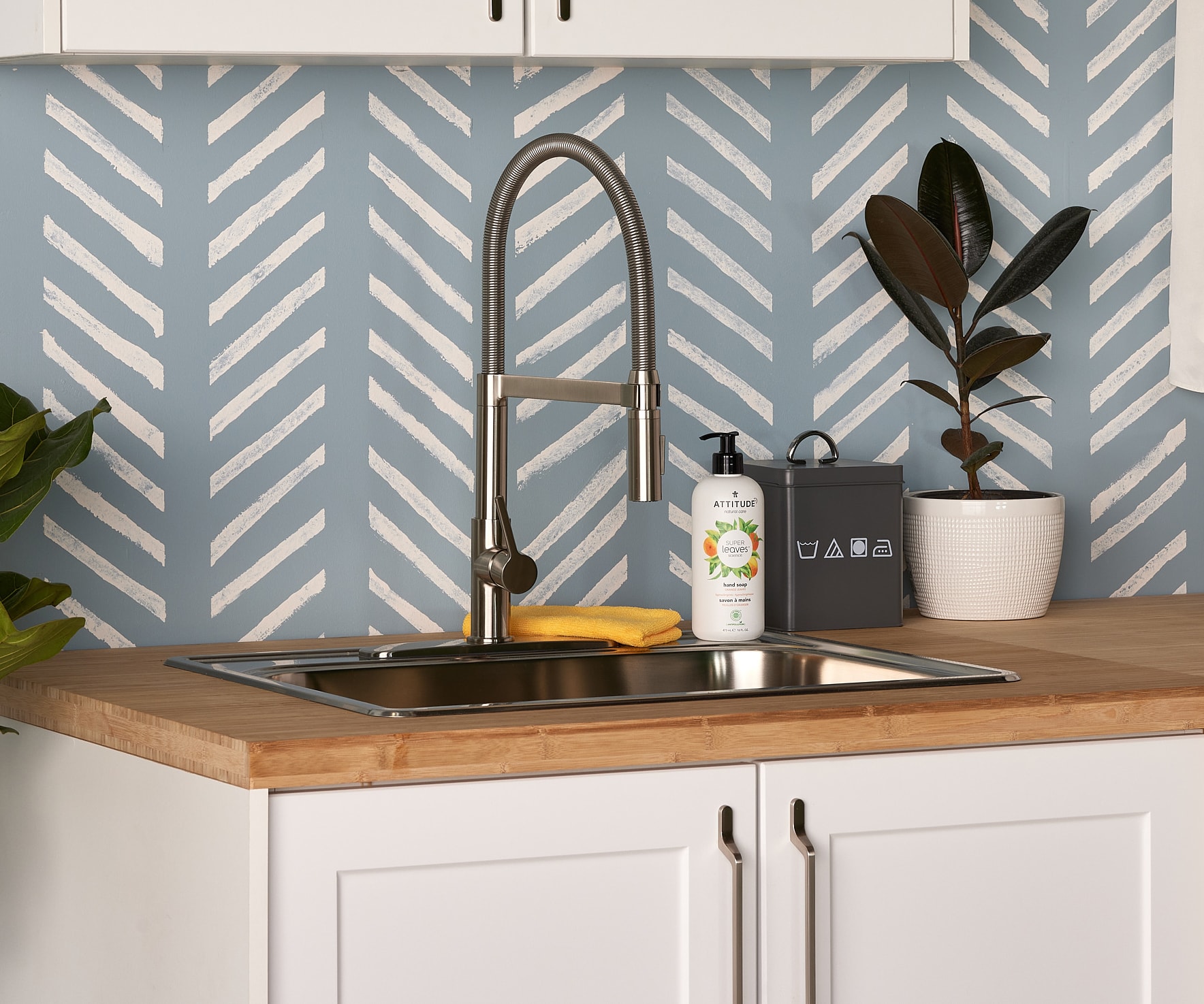 Laundry sink with stainless steel faucet Laundry sink with stainless steel faucet