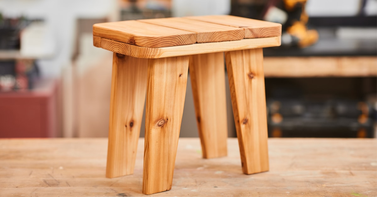 Oiled cedar side table