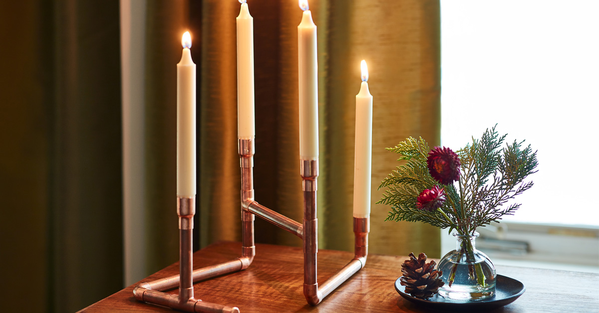 DIY Copper Candlestick