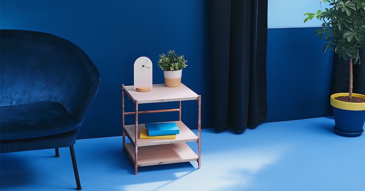Copper and Birch Plywood End Table